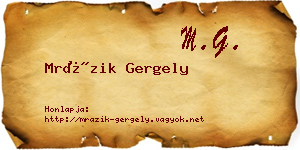 Mrázik Gergely névjegykártya