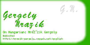 gergely mrazik business card